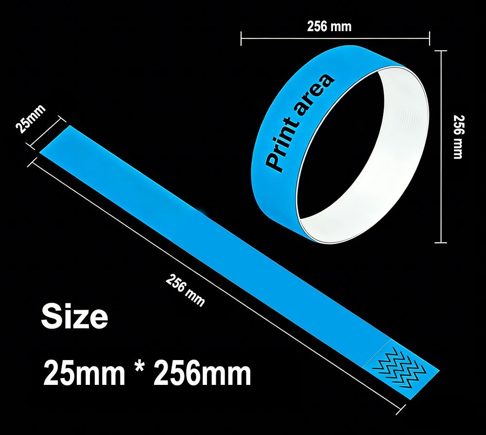 Standard-Armband für Erwachsene aus Tyvek, 25 mm × 256 mm