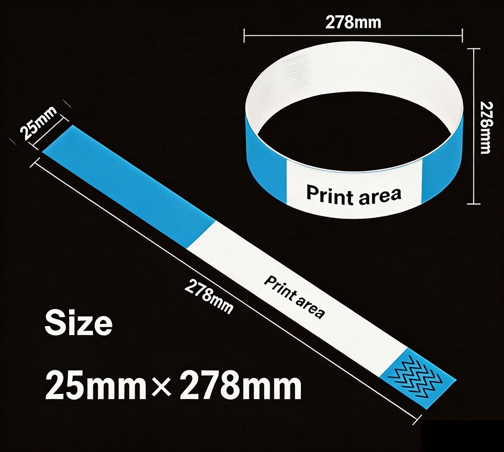 25 mm × 278 mm bedruckbares Armband für Erwachsene