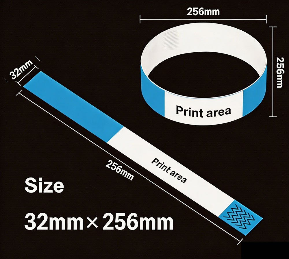32 mm × 256 mm bedruckbares Armband – breite Variante Erwachsene