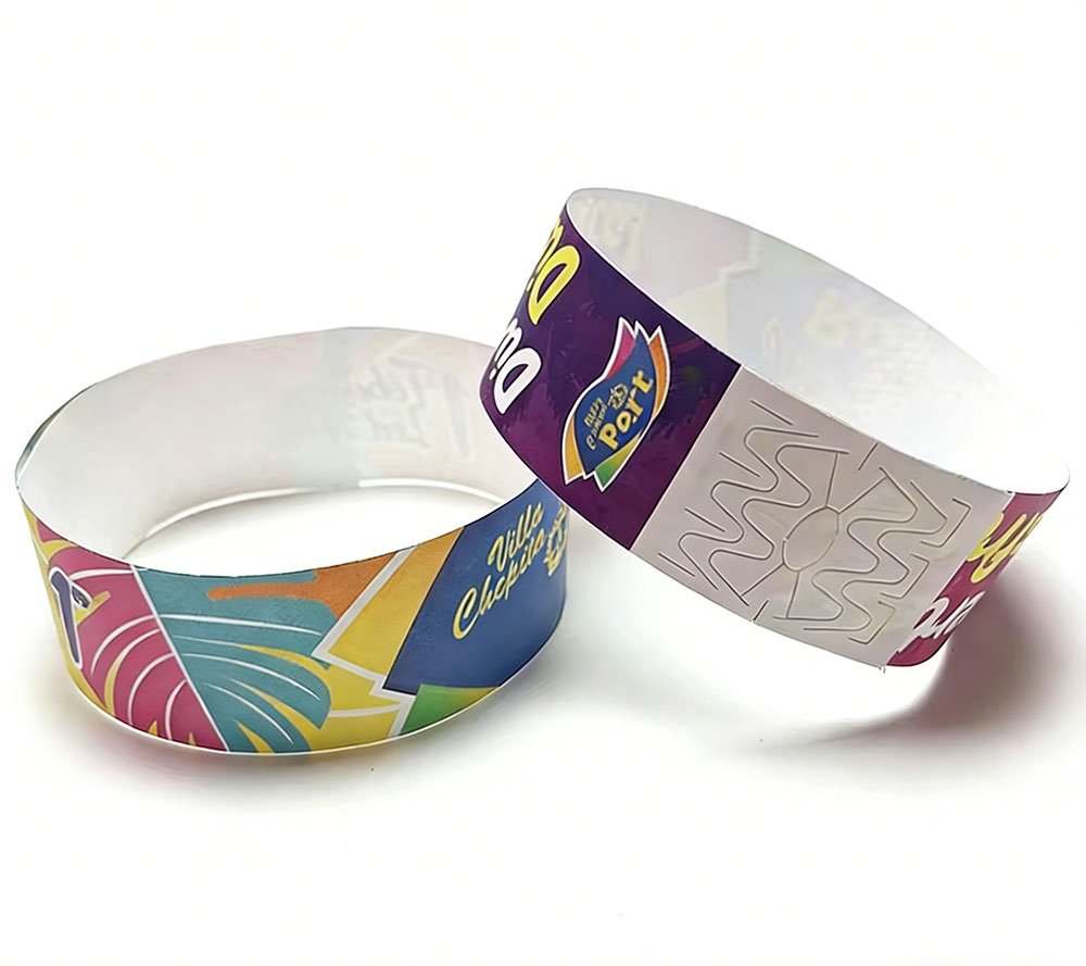 Vollfarbige digital bedruckte Tyvek-Armbänder