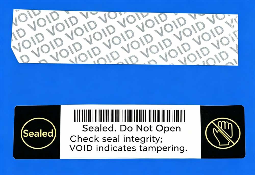 VOID Tamper Evident Security Barcode Labels