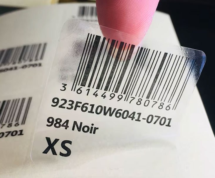 Temperaturbeständiges transparentes Barcode-Etikett