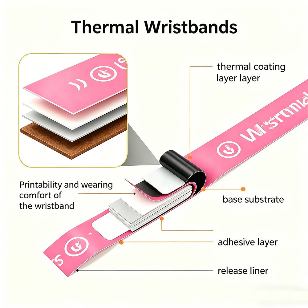 Querschnitt-Diagramm Thermopapier-Armband