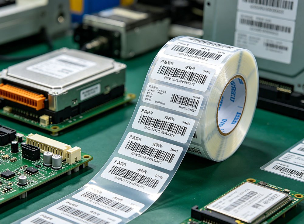 Transparente Barcode-Etiketten für Elektronik